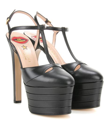 black gucci shoes heels|gucci black platform heels.